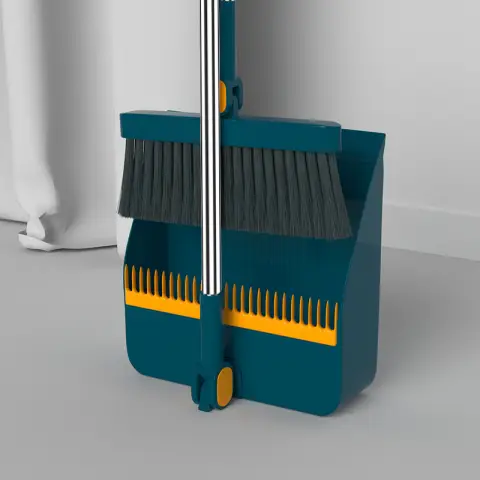 Foldable Broom and Dustpan Set Rotating Soft Bristles Hair Resistant Newest Broom And Dustpan Combination