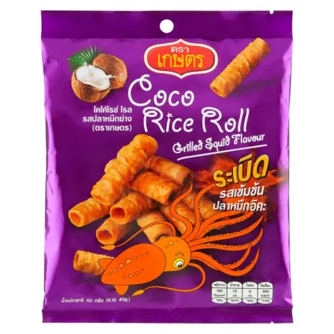 TH | Kaset | Coco Rice Rolls - Squid Flavor40g. [New Arrivals]