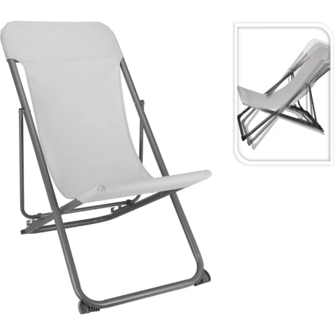Folding Lounger Grey