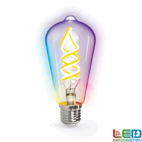 Aigostar WB Smart Filament Glühbirne ST64 E27 4,9W RGB+CCT