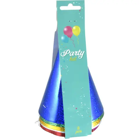 Lot de 8 casquettes de fête en papier