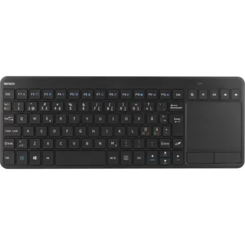 Deltaco Draadloos Mini Toetsenbord met Touchpad, Membraan - US Indeling, USB Nano Ontvanger - Zwart