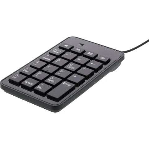 Bedrade Numeriek Toetsenbord, 23 toetsen, 4 mediatoetsen, USB - Zwart
