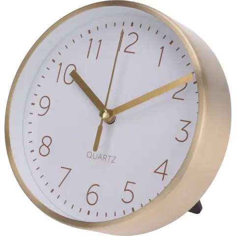 Horloge murale à quartz avec bordure dorée 15 x 4 cm