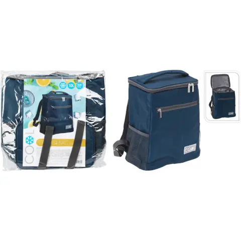 Beach/Camping cooler bag 23x15x36cm 2 compartments Blue