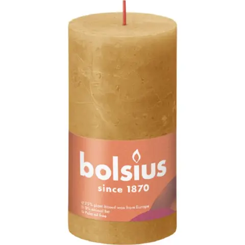 BOLSIUS Rustic Candle Shine 13 cm Honeycomb Yellow