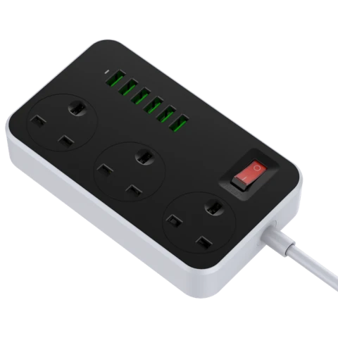 LDNIO Multi-function Power Strip | 3 Power Socket + 6 USB Ports | 2M