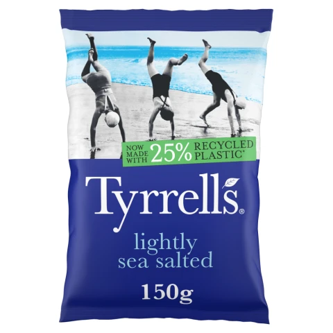 Tyrrells Hand-Cooked English Crisps Lightly Sea Salted 150g