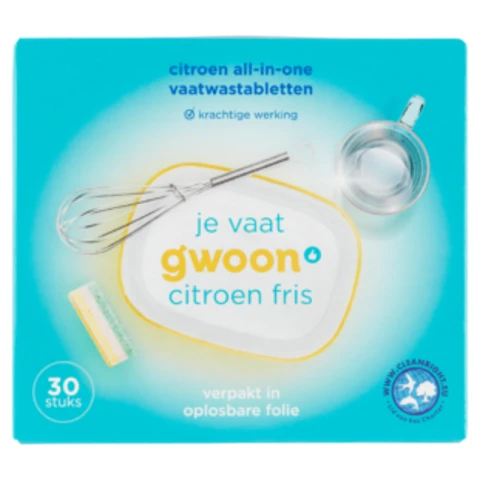 G'woon Lave-vaisselle tout-en-un Citron 30 pièces