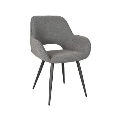 [Set of 2] LABEL51 Dining Chair Fer - Grey - Boucle