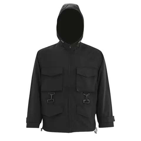 Regen- en Windjack met Capuchon voor Heren Zwart M