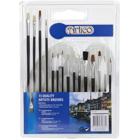 16-teiliges Pinselset mit Palette