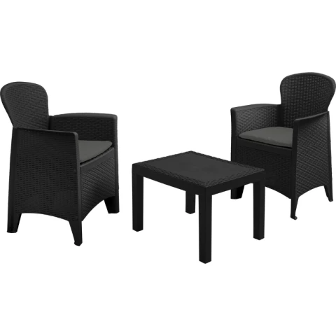 Ensemble de jardin Akita 3 pièces gris