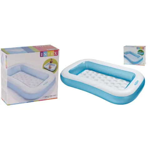 INTEX Inflatable Rectangular Paddling Pool Blow-up Summer Pool 166 x 100 x 25 cm