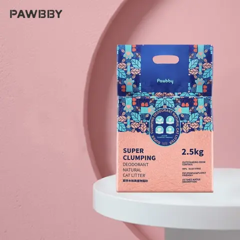 Pawbby Super hydrophiles Pflanzen-Katzenstreu, desodorierendes Pflanzen-Katzenstreu, 2,5 kg