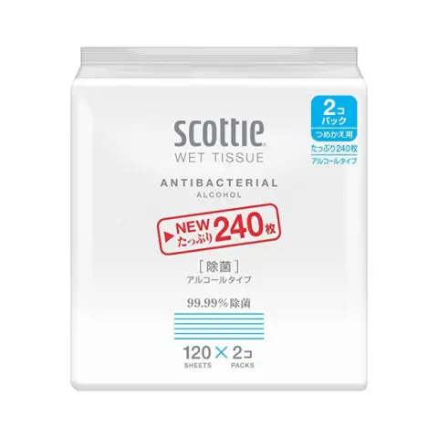 Scottle 99 % Sterilisation Extrahierbare Feuchttücher (Alkohol) 120 Stück * 2