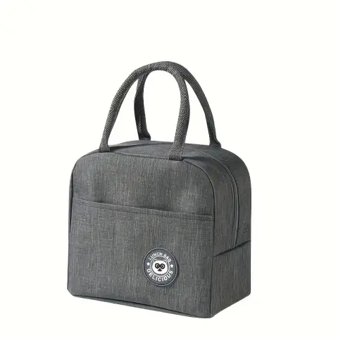 Cartoon tote bag, lunch box, student lunch box, insulated bag, gray gray