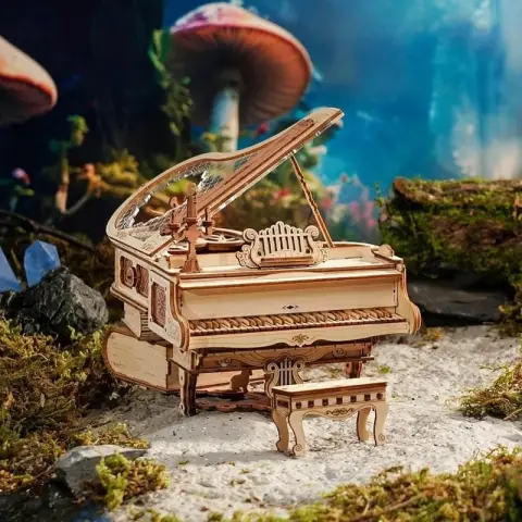 Robotime ROKR Magic Piano 3D Wooden Puzzle Building Toys 14 x 17 x 16.7 cm 1PC