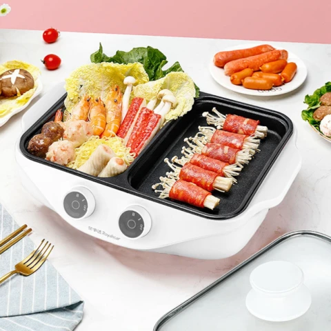 Royalstar Multi-Function Electric Cooker with Frying Pan 800ml Cooking Pot+200ml Pan Dual-Tray