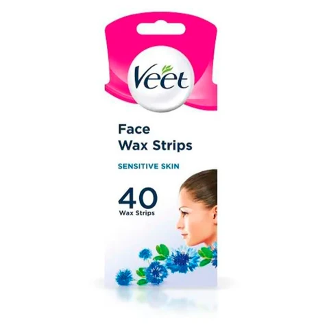 Veet 40 Easy-Gel Face Wax Strips Sensitive Skin Mega Pack