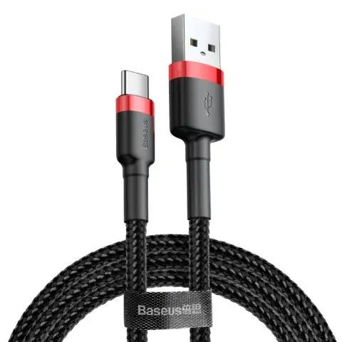 Baseus Cafule Cable durable nylon cable USB / USB-C QC3.0 2A 3M black-red