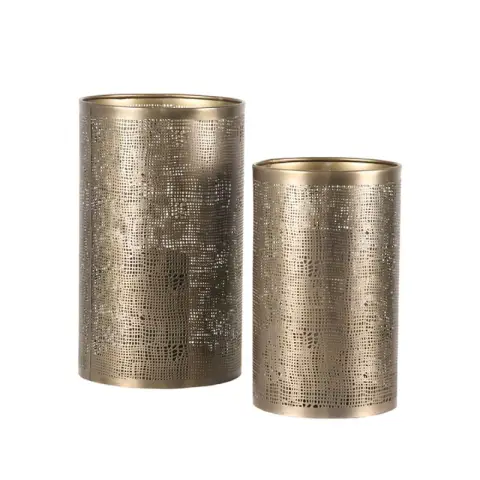 LABEL51 Home Decoration Candle Holder- Antique Gold - Metal - L Antique Gold