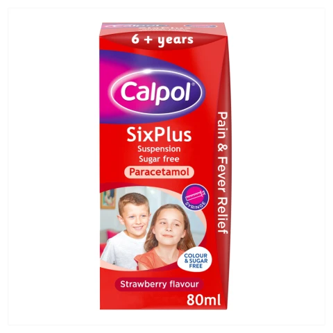 Calpol SixPlus Sugar-Free Suspension Paracetamol 6+ Years 80ml