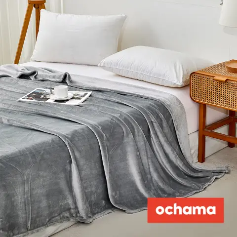 H.XUN Flannel Blanket, Nap Blanket - Ideal for Air-Conditioned Rooms, Grey Large Size 229*273 cm