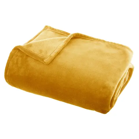 Ochre Flannel Blanket 130x180cm