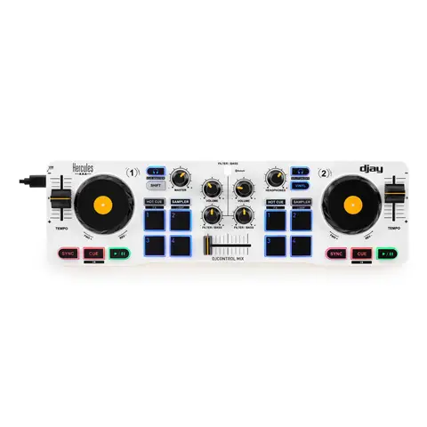 Hercules 4780921 DJ-controller 2 kanalen Zwart, Wit, Geel