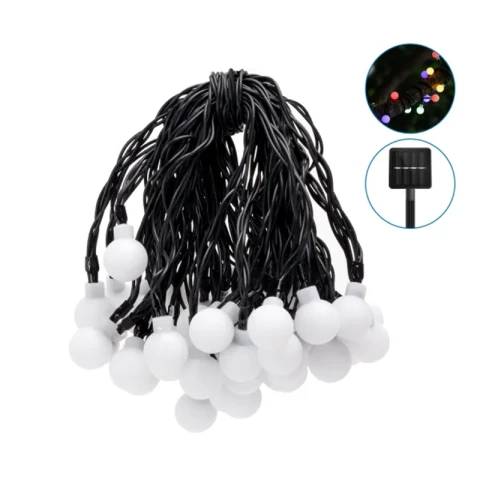 Aigostar Guirlande lumineuse solaire à LED Aigostar avec bulles de lait RVB 10 m
