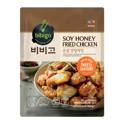 Bibigo Korean Style Fried Chicken with Soy & Honey Sauce 350g/pack