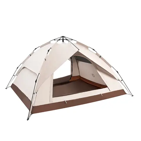 Ochama×J.ZAO Dual Layer Tent - Outdoor Hiking & Camping Gear - Dome Tent - Automatic Pop Up - Cheese Color 3-4 Person, Beige