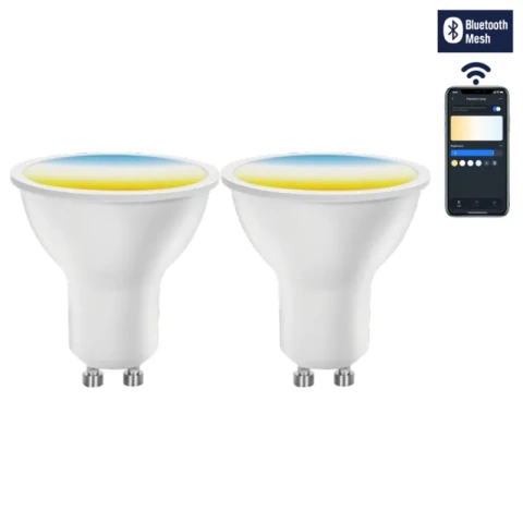 Aigostar Bluetooth-Mesh-Version/Smart GU10/GU10/6,5 W/CCT/Fernbedienung/2 Stück im Farbkarton