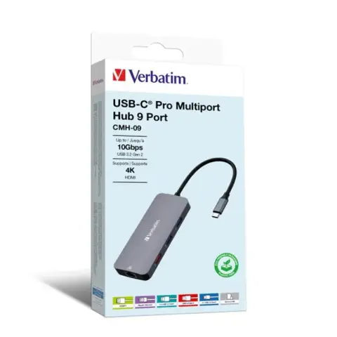 Verbatim USB-C Pro Multiport Hub with 9 Ports