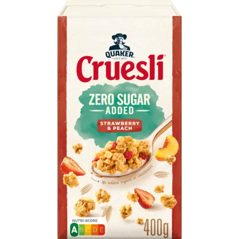 Quaker Cruesli Zero Sugar Add Erdbeere & Pfirsich 400g