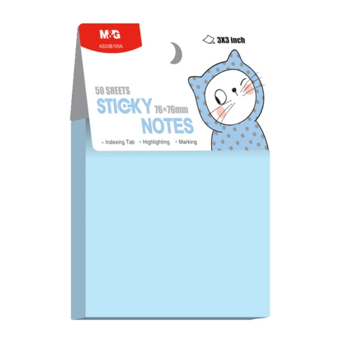 M&G Sticky Notes 3'x3' 50 sheets Light Blue YS-484A