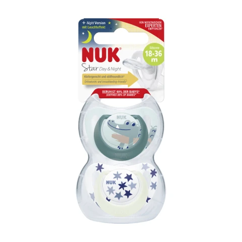 NUK Nuggi Day and Night Silikon Gr. 3 18-36 Monate 2 Stück