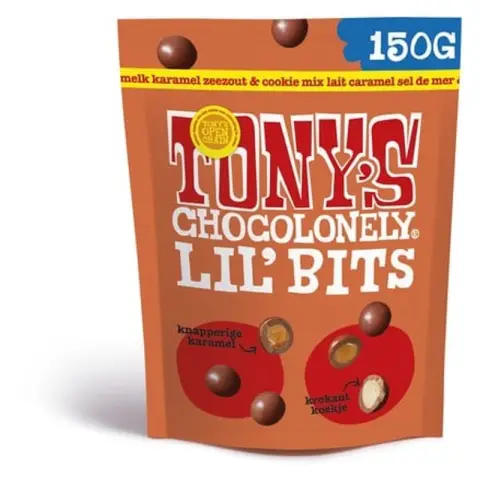 Tony's Chocolonely Lil Bits Milk Caramel Sea Salt 150g