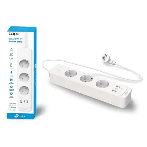 TP-Link Tapo P300 steckdosenleiste mit 2 USB-Anschlüsse & 1 Type C-Anschlüsse,Mehrfachsteckdose Sicherheitsgarantie,funktioniert Alexa,Google Home,HomeKit Sprachsteuerung,Fernzugriff,1.5M,Weiss