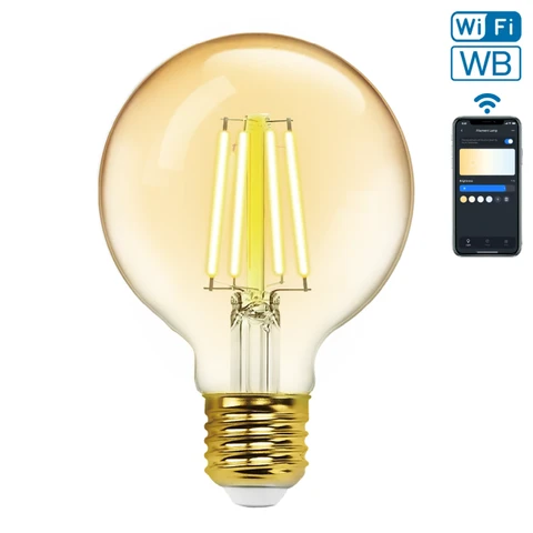 Aigostar WiFi WB Smart Filament Glühbirne G80 E27 (Amber)