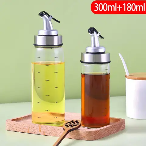 BJ 2-piece Set - High Borosilicate Glass Oil Pot Oil Control Pot - 170ml+300ml