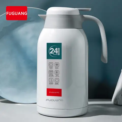 FUGUANG Thermos 304 Stainless Steel Thermos Bottle Boiling Water Bottle - 2.2L - White Thermos Kettle 2.2 L
