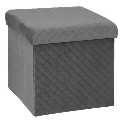 Tabouret pliant en velours gris