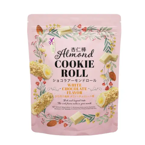 Love & Love L&L Almond Cookie Roll - White Chocolate 12x(5x16g) bag