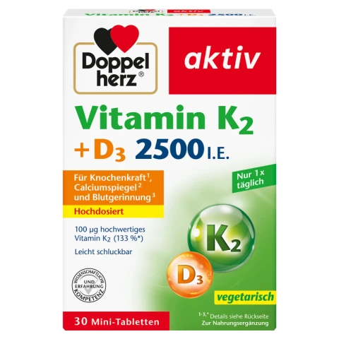 Doppelherz Aktiv Vitamin K2 + D3 2500 IE 30 Tabletten