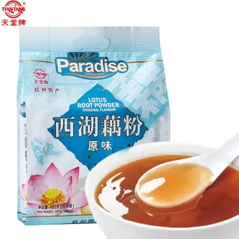 TianTang Poudre de racine de lotus du lac de l'Ouest, saveur originale, 480 g