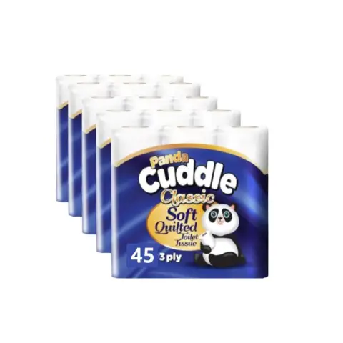 PANDA CUDDLE 45 Rolls Toilet Tissue panda cuddle soft quilted toilet paper White Tissue 3 Ply