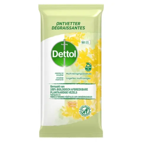 Dettol Perfect Hygiene Biodegradable Wipes Citrus 50 pcs