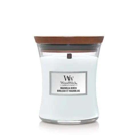 Woodwick Magnolia Birch – Mittlere Sanduhrkerze